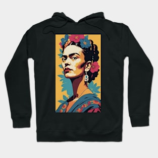Frida's Spectrum: Colorful Portrait Hoodie